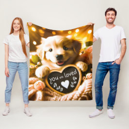Liebe verbreiten: Goldener Retriever mit "You Are Fleecedecke