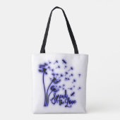 Liebe verbreiten Löwenzahn und Libellen Tasche (Rückseite)