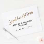 Liebe verbreiten, nicht Goldhandschrift von Germs Rechteckiger Aufkleber (Umschlag)