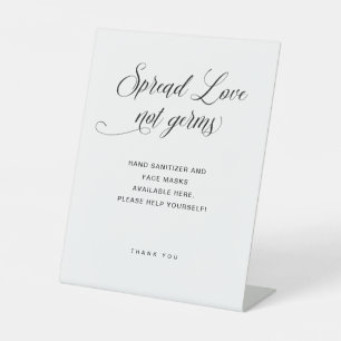 Liebe verbreiten, nicht Keime   Elegante Typografi Sockelschild