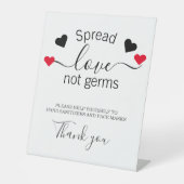 Liebe verbreiten, nicht Keime Hochzeitsicherheit Sockelschild (Vorderseite)