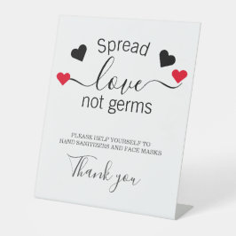 Liebe verbreiten, nicht Keime Hochzeitsicherheit Sockelschild