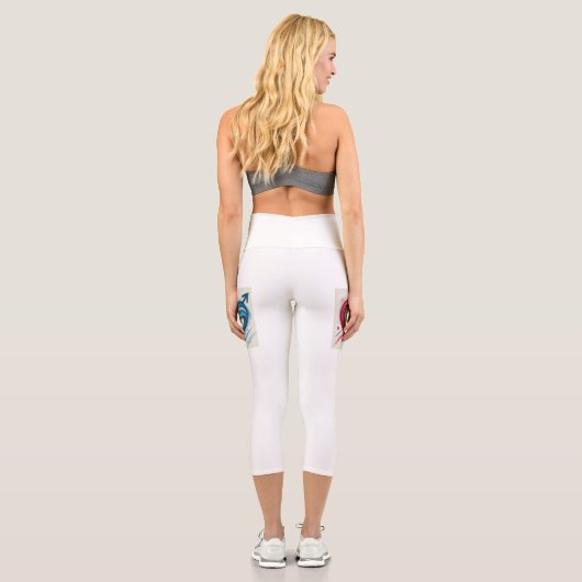 Liebe vereint Waistband-Design - Motivierend Fraue Capri Leggings (Rückseite)