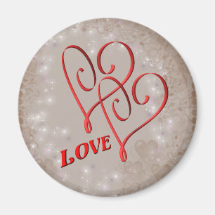Liebe Verflochtene rote Herzen Magnet