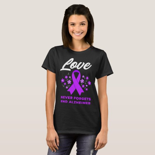 Liebe vergisst nie, Alzheimer Alzheimer's Aware zu T-Shirt (Vorne ganz)