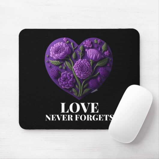 Liebe vergisst nie die Blume des Herzens Frau Alzh Mousepad (Mit Mouse)