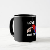 Liebe verletzt Eclectus Parrot Tasse (Vorderseite Links)