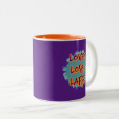 Liebe. Verlieren. Laff. GFX-02 Zweifarbige Tasse (VorderseiteRechts)