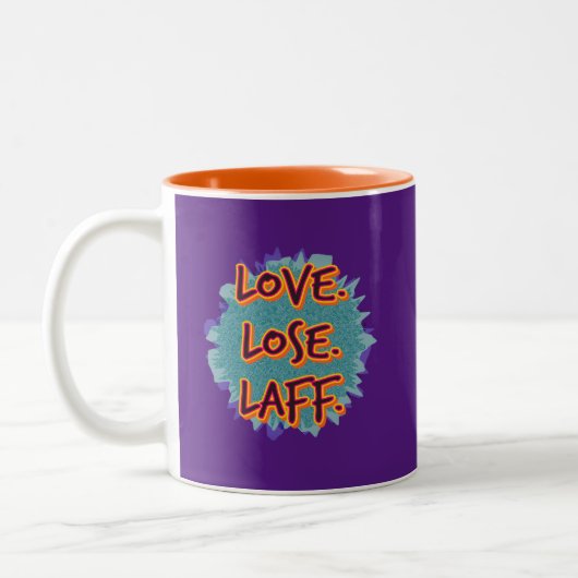 Liebe. Verlieren. Laff. GFX-02 Zweifarbige Tasse (Links)
