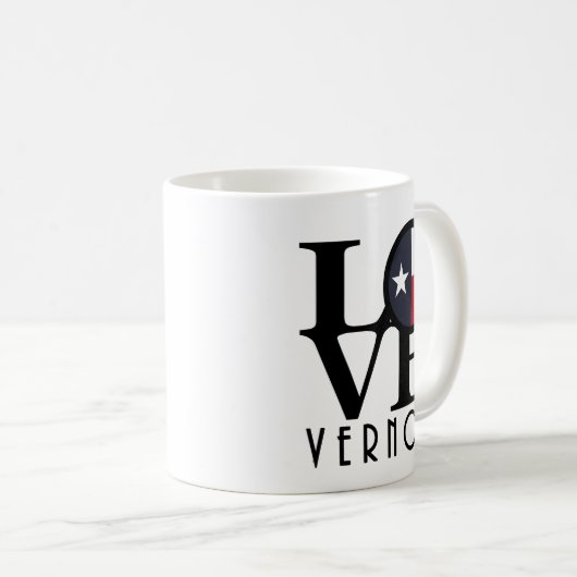 LIEBE Vernon Texas 11oz Kaffeetasse (VorderseiteRechts)