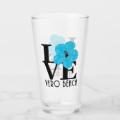 LIEBE Vero Beach Blue Hibiskus Glas (Rückseite)