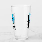 LIEBE Vero Beach Blue Hibiskus Glas (Links)