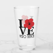 LIEBE Vero Beach Red Hibiskus Glas (Rückseite)