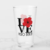 LIEBE Vero Beach Red Hibiskus Glas (Vorderseite)