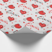 Liebe verpackt Papier mit Herzen Geschenkpapier (Ecke)