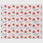 Liebe verpackt Papier mit Herzen Geschenkpapier (Flach)