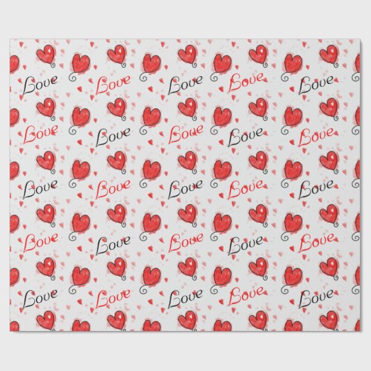 Liebe verpackt Papier mit Herzen Geschenkpapier (Flach)