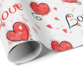 Liebe verpackt Papier mit Herzen Geschenkpapier (Rolleneckpunkt)