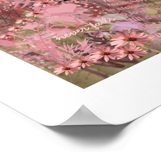 Liebe Versage ConeFlower Collage nie Poster (Ecke)