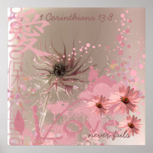 Liebe Versage ConeFlower Collage nie Poster