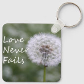 Liebe Versage Dandelion1 Korinther 13 Schlüsselanhänger (Rückseite)