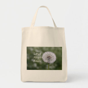 Liebe Versage Dandelion1 Korinther 13 Tragetasche