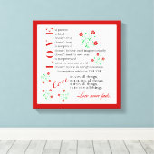 Liebe Versage nie | 1 Korinther 13 4-8 Leinwanddruck (Insitu (Holzboden))