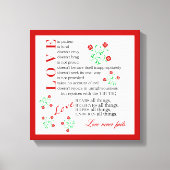 Liebe Versage nie | 1 Korinther 13 4-8 Leinwanddruck (Vorderseite)