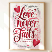 Liebe Versage nie: 1 Korinther 13:8 Poster