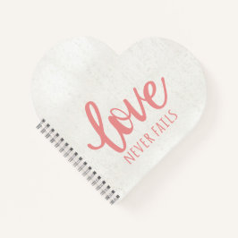 Liebe Versage nie - 1 Korinther 13:8 rosa Notizblock