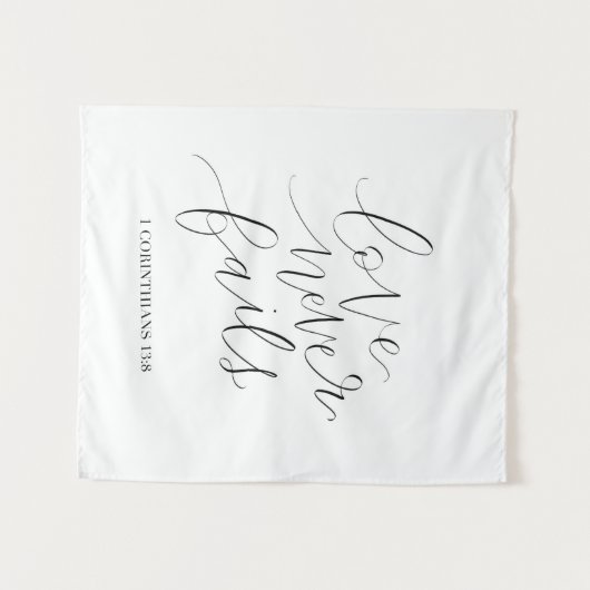 Liebe versage nie | 1 Korinther 13:8 Wandteppich (Vorderseite (Horizontal))