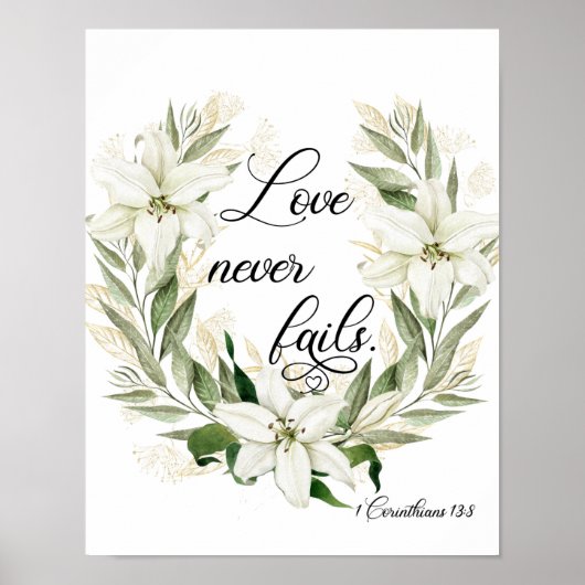 Liebe Versage nie, Aquarellschrift-Schriftenposter Poster (Vorne)