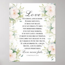 Liebe Versage nie Bibelverse Elegantes Weiß Poster