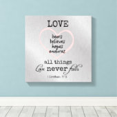 Liebe Versage nie Bibelverse Leinwanddruck (Insitu (Holzboden))