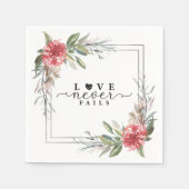 Liebe Versage nie Bibelverse Rosa Blume Grüne Serviette (Vorderseite)