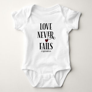 Liebe Versage nie Christlich Bibel Baby Strampler