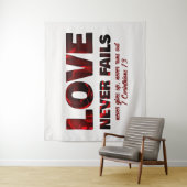 LIEBE VERSAGE NIE Christlich Wandteppich (Beispiel)