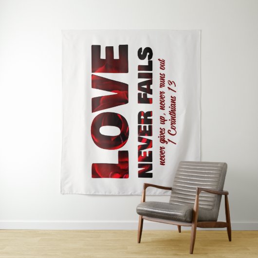 LIEBE VERSAGE NIE Christlich Wandteppich (Beispiel)