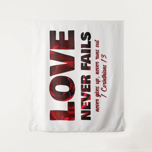 LIEBE VERSAGE NIE Christlich Wandteppich (Vorderseite)