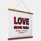 LIEBE VERSAGE NIE Christlich Wandteppich Mit Holzrahmen (Gewinkelt)