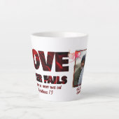 LIEBE VERSAGE NIE Christliches Foto Milchtasse (Vorderseite)