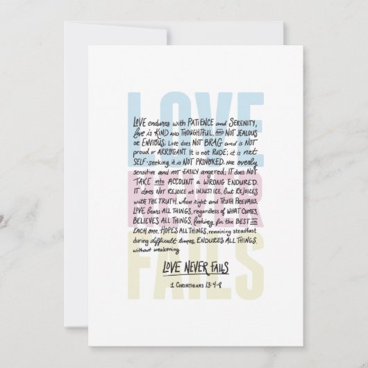 Liebe Versage nie Einladung (Vorderseite)