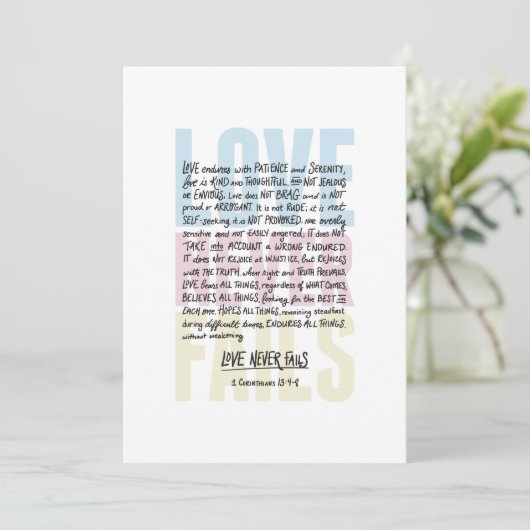 Liebe Versage nie Einladung (Stehend Vorderseite)