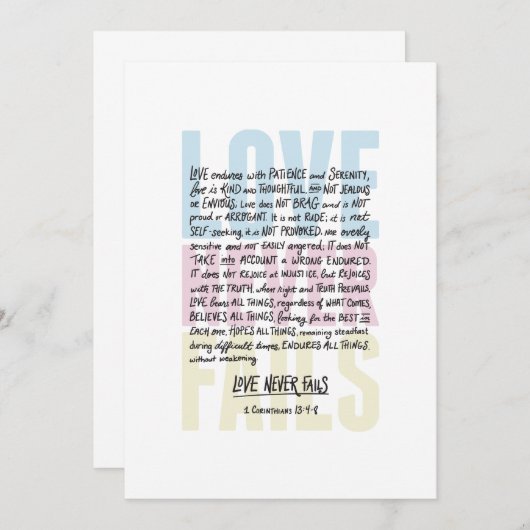 Liebe Versage nie Einladung (Vorne/Hinten)