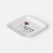 Liebe Versage nie Hochzeit der Bibelburgund-Blume Pappteller (Gewinkelt)