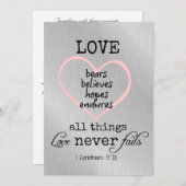 Liebe Versage nie Hochzeit von Bibelversen Einladung (Vorne/Hinten)