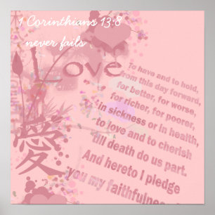 Liebe Versage nie Hochzeitsvows Poster