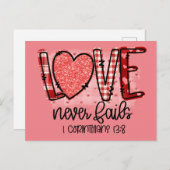 Liebe Versage nie, Korinthen Postkarte (Vorne/Hinten)