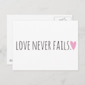 Liebe Versage nie mit Herz Postkarte (Vorne/Hinten)