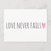 Liebe Versage nie mit Herz Postkarte (Vorderseite)